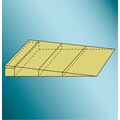 ROCKWOOL ROCKFALL vonalralejtő elemek lejtésképzési ábrája kék háttérrel.