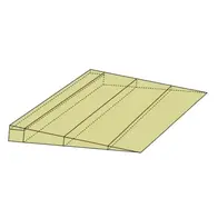 ROCKWOOL ROCKFALL vonalralejtő elemek lejtési sémájának 3D-s illusztrációja.