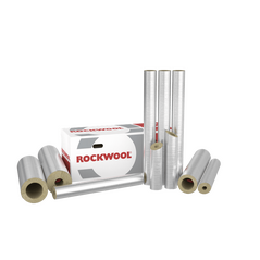Három különböző méretű ROCKWOOL 800 alu csőhéj dobozzal.