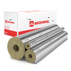 Rockwool Heatrock PS alukasírozott kőzetgyapot csőhéjak a gyári kartondobozos csomagolással.