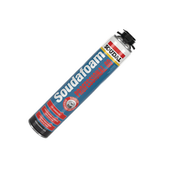 Soudal Soudafoam Gun Professional 60 pisztolyos purhab flakon döntött nézetben.