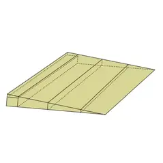 ROCKWOOL ROCKFALL vonalralejtő elemek lejtési sémájának 3D-s illusztrációja.