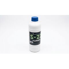 Avmor S-22 Turbo 1 literes tisztítószer flakonja oldalnézetből.