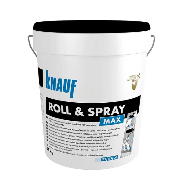 A Knauf Roll & Spray Max 25 kg-os glettanyag termékfotója.