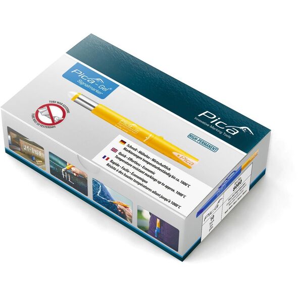 Fehér Pica-Gel 8080 jelölőmarker gyári 10 darabos gyűjtőcsomagolása.