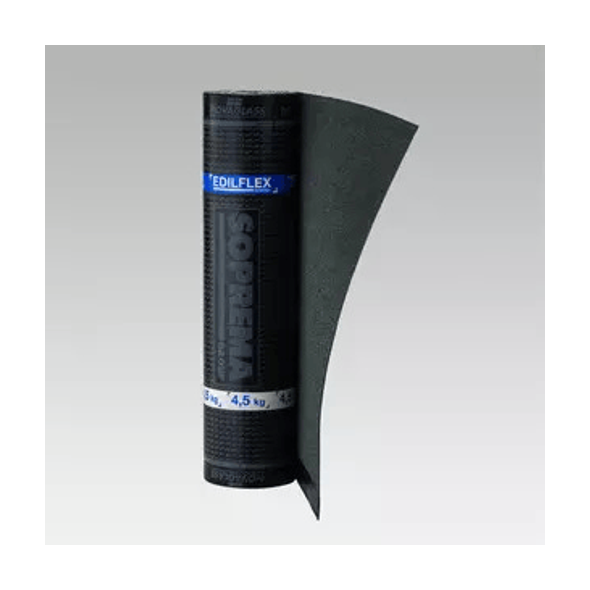 Álló Soprema Edilflex 4,5 kg-os bitumenes lemez tekercs.