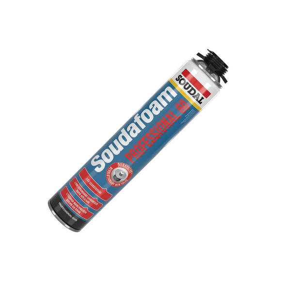 Soudal Soudafoam Gun Professional 60 pisztolyos purhab flakon döntött nézetben.