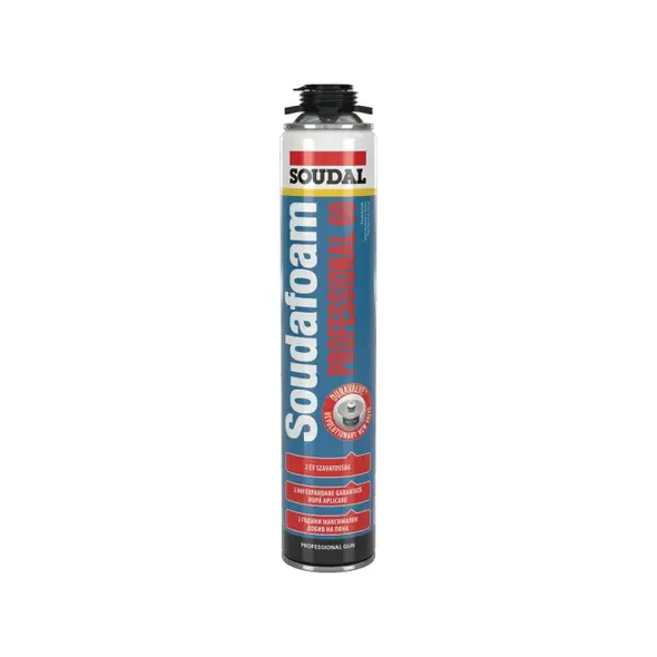 Soudal Soudafoam Gun Professional 60 pisztolyhab 750 ml-es aeroszolos flakon elölnézetben.